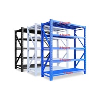 Étagère de rangement métallique robuste à bas prix, 4 niveaux, 200 kg/niveau, structure en acier robuste, grande capacité, étagère de garage sans boulons