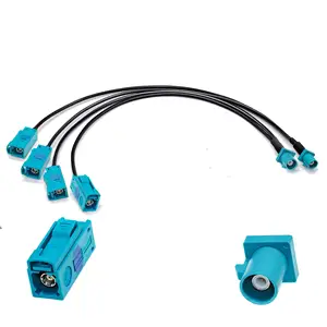 Kode Z konektor Fakra biru air, konektor antena Radio Single Double Fakra Adapter tahan air untuk kabel Panel PCB