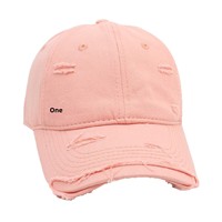 Gorra de Béisbol de 6 Paneles de Algodón con Agujeros Desgastados, Logotipo Personalizable, Corona Suave, Visera Curva, Diseño Bordado Moderno, Unisex
