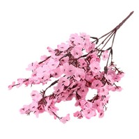 Fleurs artificielles en soie à 5 branches, 21 têtes, type Gypsophile et Fleur de Prunier, petites tiges florales faites à la main, réutilisables et recyclables