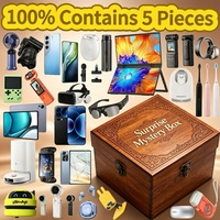 Caja Misteriosa con 5 Artículos Electrónicos Sorpresa, Teléfono Móvil, Reloj Inteligente, Auriculares, Regalo de Navidad
