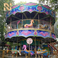 Manège à double étage Nova Rides, grand carrousel extérieur pour parc d'attractions, manège DC-Sea, carrousel à thème poisson pour enfants
