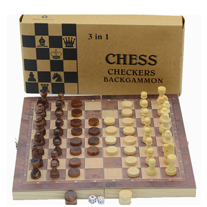 3 trong 1 cờ vua quốc tế bằng gỗ & bảng <span class=keywords><strong>backgammon</strong></span> với quân cờ thân thiện với môi trường có thể gập lại trò chơi trong nhà - Product Image 2