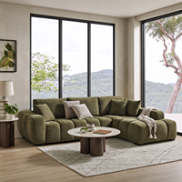 Canapé modulaire en tissu en forme de L, moderne et luxueux, sur mesure, pour salon