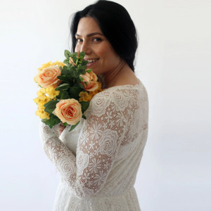 Abito Bohémien con Maniche Lunghe in Pizzo e Linea Curva # 1239 - Product Image 4