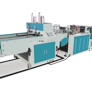 High speed two line full automatic disposable plastic film T-shirt garbage bag making machine