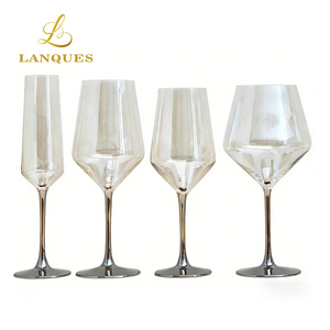 Verres à vin Lanques dorés de style européen, durables et compatibles lave-vaisselle, pour vin rouge, <span class=keywords><strong>Bordeaux</strong></span>, maison, hôtel, événements et mariages - Product Image 3