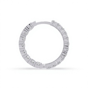 Aurora Luxe 925เงินรีไซเคิลในห้องทดลองออกห่วงต่างหูโรเดียมกุหลาบทอง18K 14K เครื่องประดับหรูหราสำหรับผู้หญิง - Product Image 2