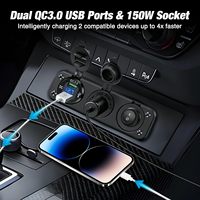Panneau de commande marin 3 modules avec chargeur USB QC3.0, voltmètre et prise allume-cigare 12V, interrupteur marche/arrêt pour bateau, caravane, tout-terrain