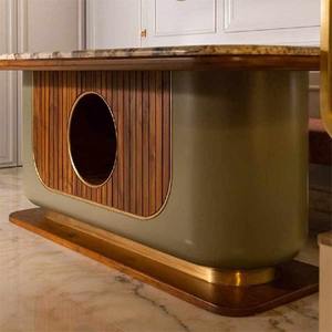 โต๊ะรับประทานอาหารไม้สักแท้ทำมือ ยอดนิยม สำหรับห้องรับประทานอาหารและห้องครัว มีจำหน่ายในราคาที่เข้าถึงได้ - Product Image 1