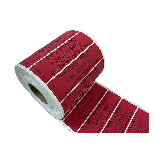 Custom Printed Red Tamper Evident VOID Security Seal Labels Anti-Theft Packaging Stickers on Roll