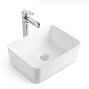 Ingrosso Hotel di lusso moderno ciotola singola quadrata lavabo in ceramica con piedistallo - Product Image 5