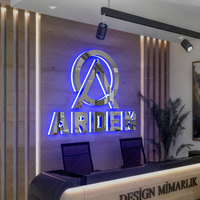 Letrero LED Personalizado, Letrero LED 3D Retroiluminado, Letras de Canal Metálicas Iluminadas, Logotipo Comercial Personalizado, Letrero de Pared para Recepción, Letrero de Empresa
