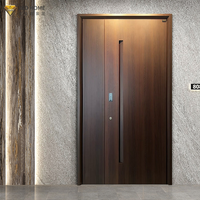 Porte d'entrée de sécurité robuste en acier inoxydable avec fonctions antivol pour villa, appartement et hôtel, design moderne