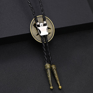 Estilo vaquero occidental Bolo Tie Gemstone Aleación de zinc <span class=keywords><strong>Pajarita</strong></span> de cuero y corbatas para Dropshipping transfronterizo - Product Image 3