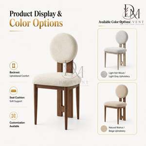 Modern Round Upholstered Back Stainless Steel <b>Dining</b> <b>Chair</b> with White Cushion for Hotel and Wedding Events Wholesale Seating - Product Image 4