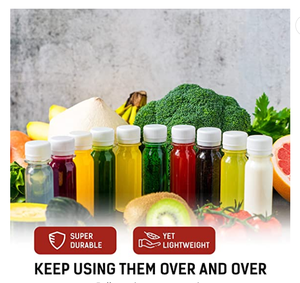 Botella de chupito de 100ml, 60ml, 2oz, tarro de jugo de chupito de energía con tapa, serigrafía de plástico de jengibre, tapa de rosca para bebidas PET de 28mm - Product Image 6