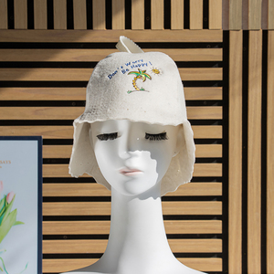Chapeau de sauna en feutre de laine naturelle de qualité supérieure, avec logo personnalisé, vente en gros, pour spa, banya et hammam - Product Image 3