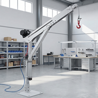 Grue à flèche portable CE en alliage d'aluminium, 360 degrés, manuelle/électrique, capacité 400-800 kg, pour bateaux, camionnettes et usage agricole