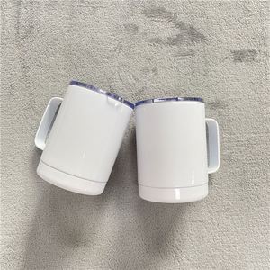 12Oz White Sublimation Coating Insulated Water Tumbler Cup <b>Double</b> <b>Wall</b> Drinking 10Oz <b>Mugs</b> With Handle - Product Image 2