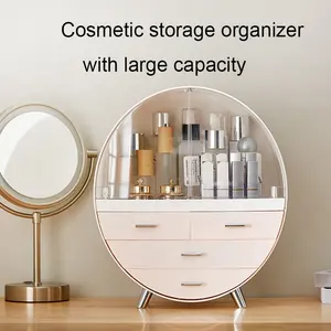 Boîte de rangement multifonctionnelle en plastique de grande capacité pour cosmétiques de maquillage de bureau étanche pour les soins de la peau.