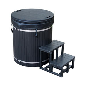 Bañera de Inmersión Fría de Lujo en Plástico Negro, Madera y Acero Inoxidable, para Hotel, Spa, Baño de Hielo, Equipo de Hidroterapia Comercial - Product Image 3