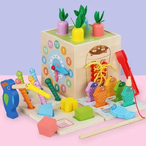 8-in-1 Montessori Toy Set Desenvolver Inteligência Box Kids Play Game Brinquedo educativo de madeira para criança