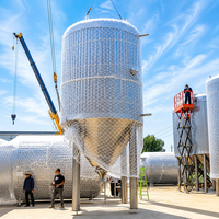 Cuve de Fermentation Conique TONSEN 300HL en Acier Inoxydable pour Bière Artisanale et Vin, Fermenteur à Double Enveloppe 2000L pour Usage en Restaurant