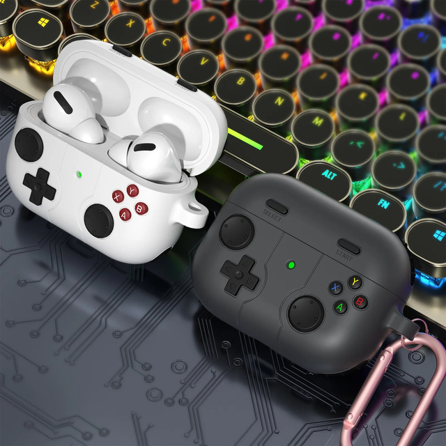 Tschick Case for AirPods 4 Pro 2 3D Gamepad Game Style Earphone Accessories Soft Protector Case Cover for AirPods 1/2/3/4