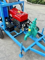 Petite foreuse de puits d'eau diesel de 25 CV avec moteur, portable, pour l'agriculture et l'exploitation minière, profondeur maximale 150 m