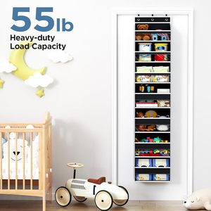 Over The Door Organizer 7 Tier Hanging <b>Storage</b> With Large Pockets Behind Door Closet Organizers For Neatening - Product Image 5