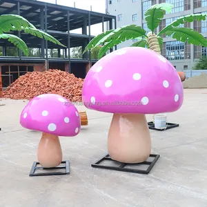 원더 랜드 장식 야외 정원 거대한 유리 섬유 워터 파크 버섯 조각 동상 사용자 정의