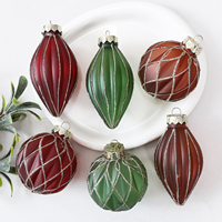 Ensemble de boules en plastique semi-transparentes de conception nouvelle, en forme spéciale, café et vert, ensemble unique de décorations de boules de Noël
