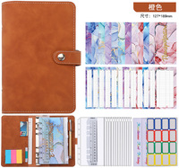 Carnet A6 en cuir PU marbré, reliure rigide, avec enveloppes de budget pour l'organisation des finances, 100 feuilles de feuilles de suivi des dépenses