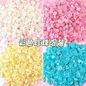 Mélange de perles ABS colorées, fleurs et papillons assortis pour pinces à cheveux, décorations DIY - Product Image 1
