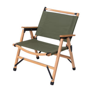 Silla Plegable Kermit de Madera de Haya para Exteriores, Color Verde Militar, Silla de Jardín de Madera Maciza, Diseño Rectangular, Estilo Rústico - Product Image 1