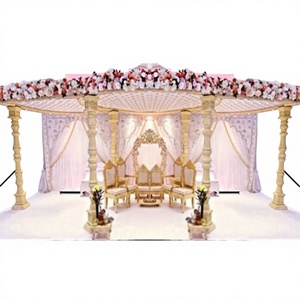 Magnífico Mandap Imperial Avni para Ceremonia de Boda Hindú, Maravilloso Conjunto de Mandap para Boda Gujarati - Product Image 1