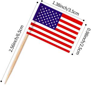 Nuevo y Económico con Envío Rápido: Palillos Decorativos con la Bandera <span class=keywords><strong>de</strong></span> Estados Unidos y Palillos Pequeños con la Bandera <span class=keywords><strong>de</strong></span> Estados Unidos para Decorar Cupcakes - Product Image 3