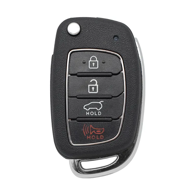 3 Buttons Keyless Entry Remote Shell Case for Hyundai Santa Fe Sonata Replacement Flip Folding Smart Car Key Fob Repair with Uncut Blade 