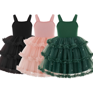 Vestido de <span class=keywords><strong>Fiesta</strong></span> 2026, Nuevo Vestido de Princesa a la Moda para Niña, Vestido Elegante con Tirantes y Cuello Redondo - Product Image 1
