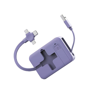 Câble de données de charge USB Type C plat rétractable 4 en 1 <span class=keywords><strong>avec</strong></span> support de téléphone - Product Image 1