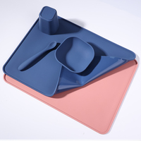 Tapis de séchage de vaisselle en silicone personnalisé sans Bpa pour tout-petits Microvawe écologique napperon de Table en silicone lavable au lave-vaisselle