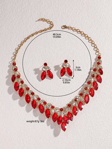 Conjunto de Collar y Pendientes Románticos para Novia, Chapados en Oro, para Bodas, Vestidos de Noche y Sesiones de Fotografía - Product Image 6