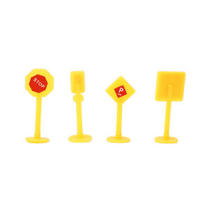 Juego de simulación estática de señales de tráfico de <span class=keywords><strong>juguete</strong></span>, vehículos de construcción de <span class=keywords><strong>juguete</strong></span>, barricadas y señales de instrucción. - Product Image 6