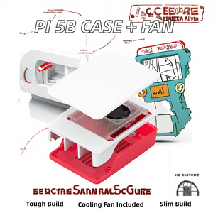 Boîtier pour Raspberry Pi 5b 2023, éducation et fabrication, couleur rouge et blanc, ventilateur de refroidissement, fabriqué en Chine, compatible avec Raspberry Pi 5 - Product Image 2