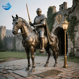 Sculpture de Don Quichotte grandeur nature en cuivre, laiton et bronze, personnalisée pour parcs et jardins, en métal, pour l'extérieur - Product Image 3