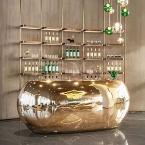 Table de bar Art Déco EX980 en acier inoxydable étanche pour hall d'hôtel et décoration intérieure extérieure de luxe - Product Image 4