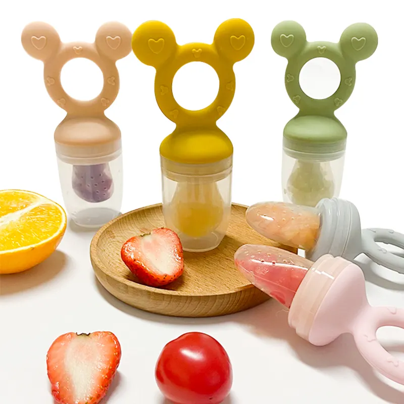 Alimentatore di frutta fresca per bambini in Silicone mangiatoia per massaggiagengive alimentatore per alimenti per bambini ciuccio per frutta succhietto per bambini giocattoli per massaggiagengive