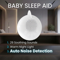 Haut-parleur portable à bruit blanc pour le sommeil, 29 sons apaisants, détection automatique du bruit, design suspendu pour poussette, veilleuse