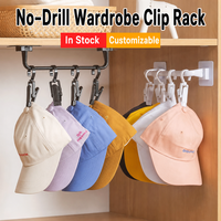 Attaches de rangement en plastique pour armoire, sans perçage, pour chapeaux, bavoirs, serviettes, rideaux, organisateur de rangement domestique